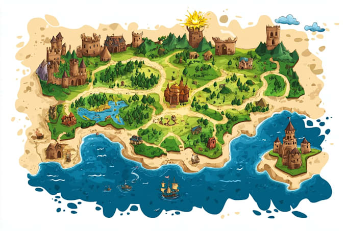 design vector maps, event maps, fantasy festival maps