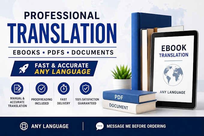 professionally translate your ebook, PDF or document