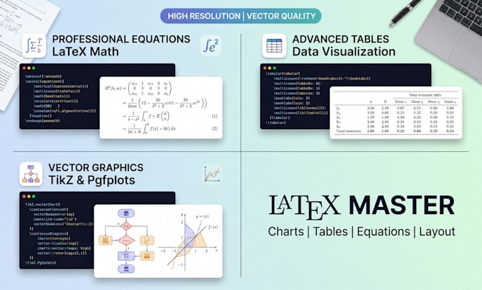 create latex charts, tables, and equations