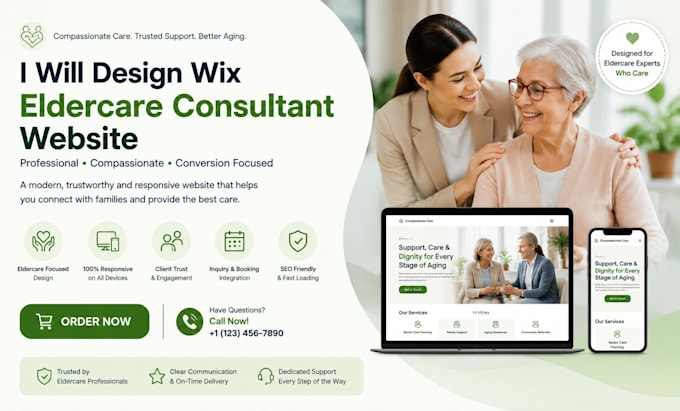 design wix elderly care consultant website aging senior care website