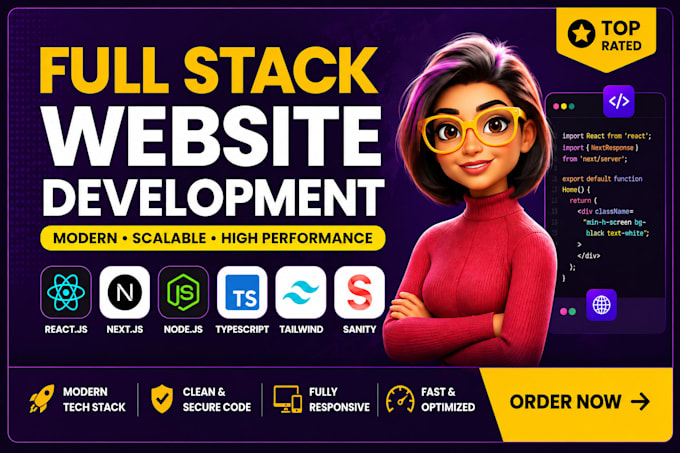 custom website development as full stack developer, front end developer