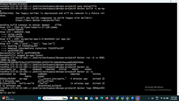 setup jenkins ci cd pipeline using docker and AWS