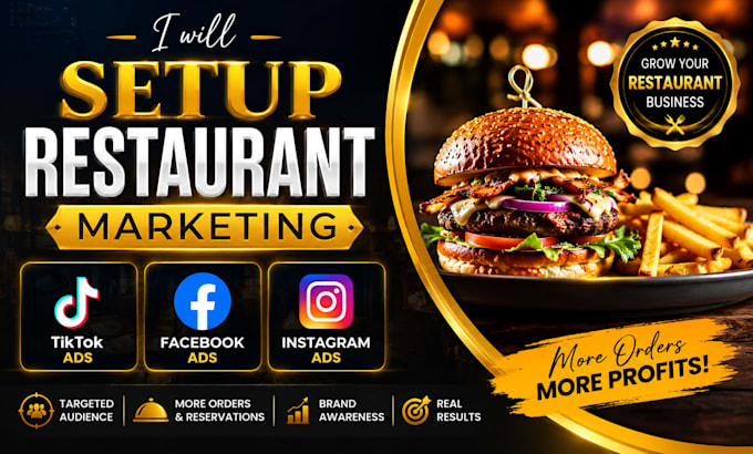 setup restaurant cafe resort marketing tiktok facebook instagram ads