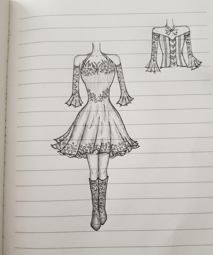 design elegant custom dress sketches