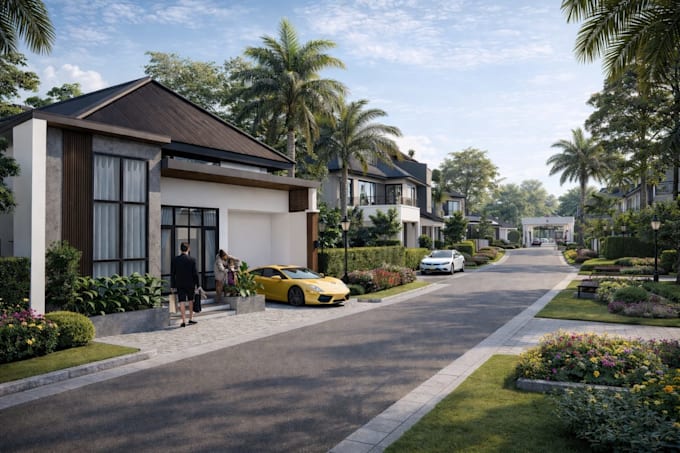 create realistic architectural exterior rendering