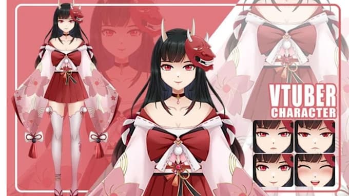 design vtuber model, live2d avatar model character design