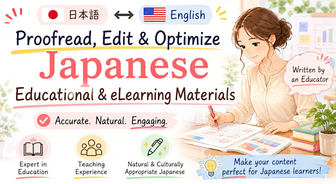 proofread educational content for japanese learners
