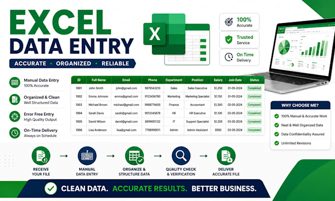 do excel data entry PDF conversion and formatting