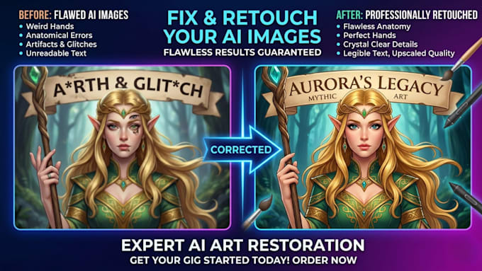 fix and retouch ai generated image errors and artifacts