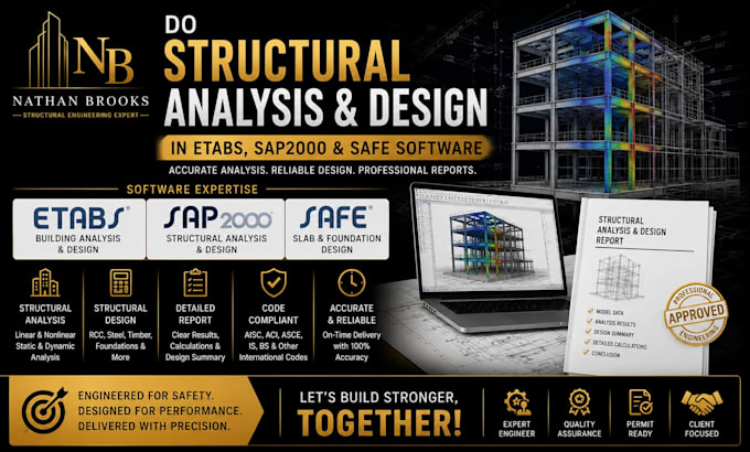 do structural analysis design report in etabs sap2000 safe software pe stamp