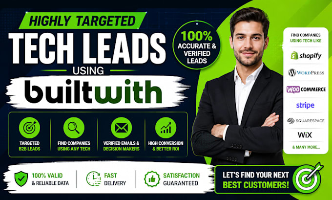 provide targeted builtwith leads of companies using specific technologies