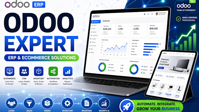 be your odoo expert for erp, website design, and ecommerce development