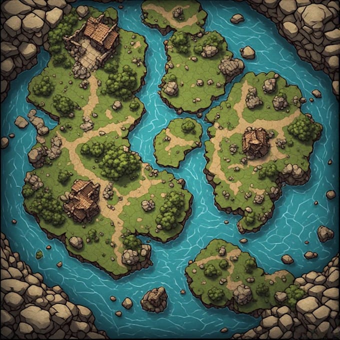 design printable board game map, fantasy tabletop rpg