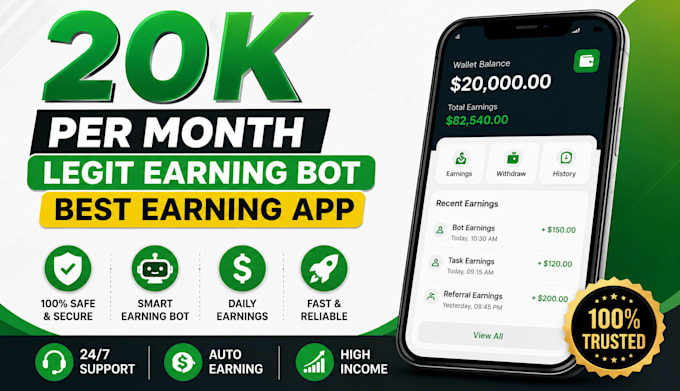 create best earning software real earning bot legit earning  app
