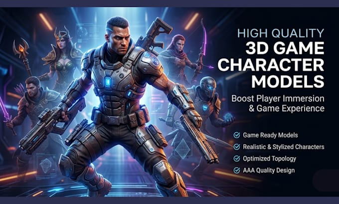create high quality 3d game character models that boost player immersion