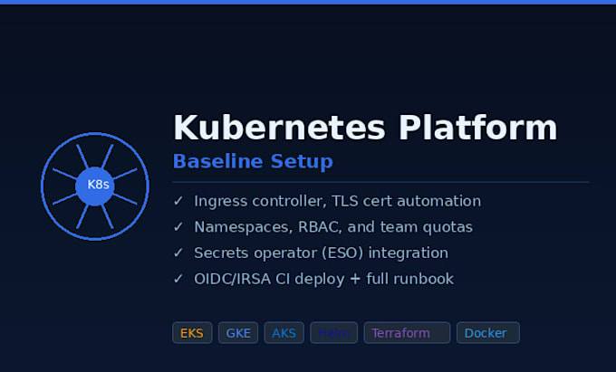 set up your kubernetes cluster platform baseline
