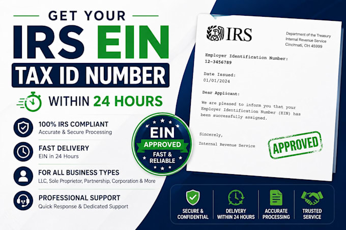 apply for your irs ein tax id number within 24 hours