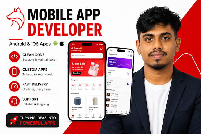 develop a professional android and ios mobile app