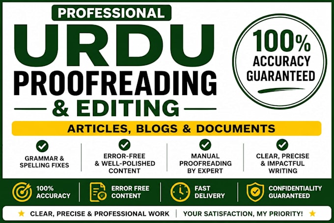 proofread and edit urdu content professionally