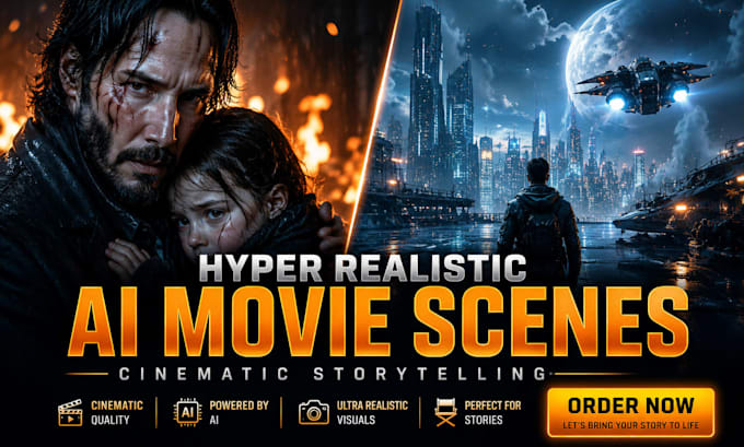 create hyper realistic ai movie scenes for storytelling