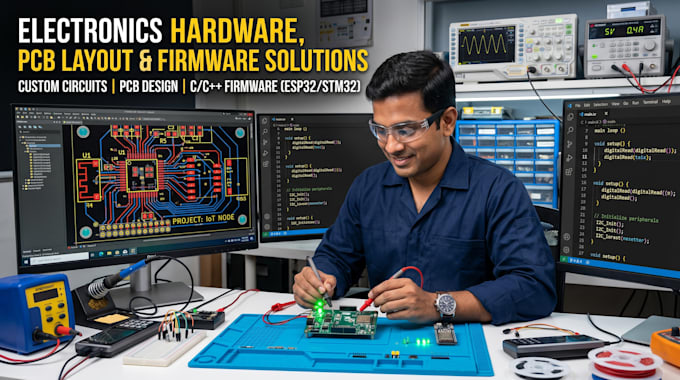 develop electronics hardware, pcb layout and firmware solutions