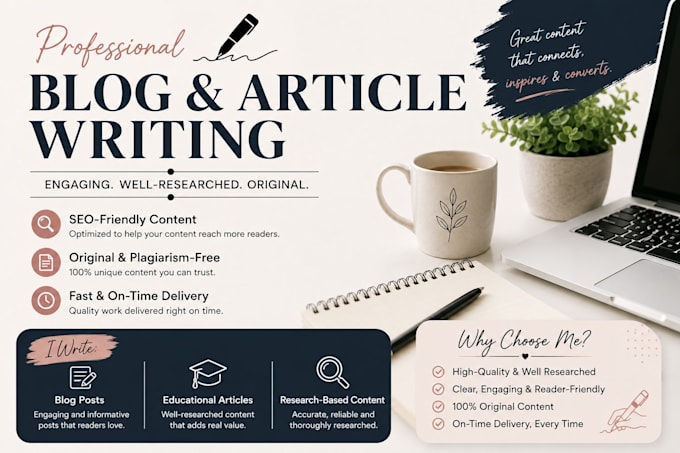 write blog post, captions, content and creative writing