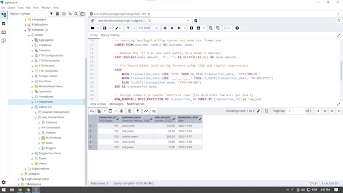 do web scraping and data cleaning with postgresql