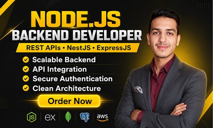 develop rest apis as backend developer using node js, nest js, and express js