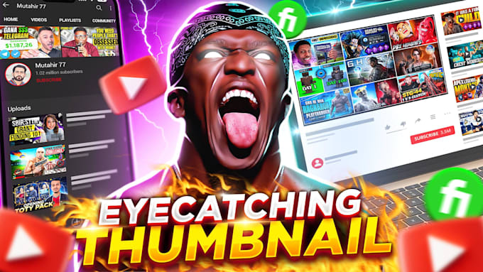 design viral gaming youtube thumbnails