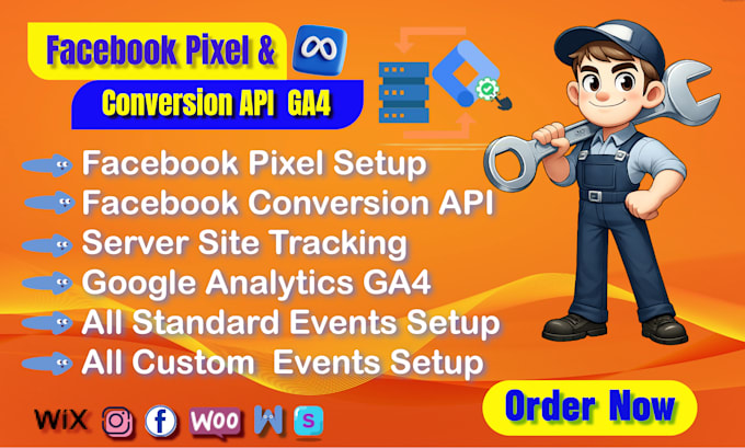 setup facebook pixel conversion API and ga4 tracking