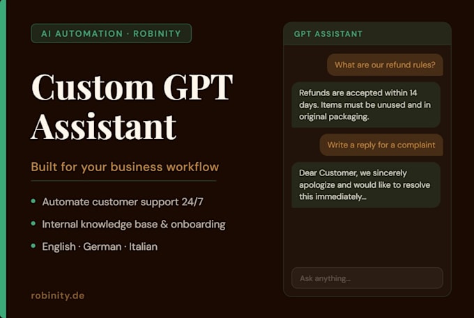 build a custom gpt assistant to handle repetitive business tasks