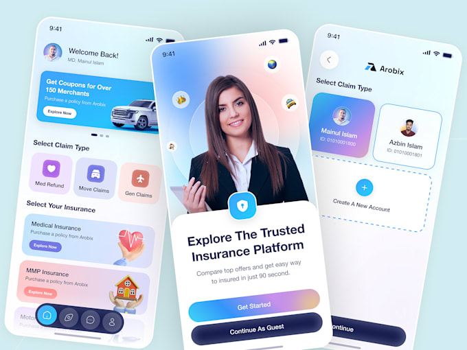 develop insurance app, inheritance website, asset app, insurance website