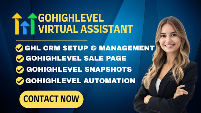 setup gohighlevel CRM, workflows, funnel, automation and virtual assistant