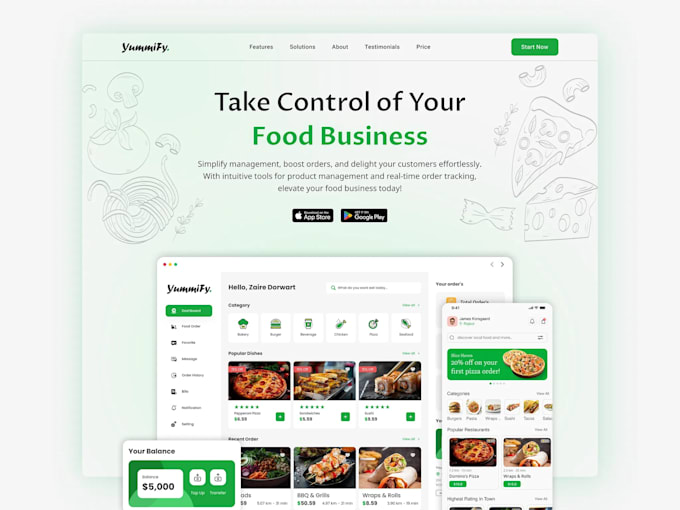 design and develop full stack saas apps for food businesses