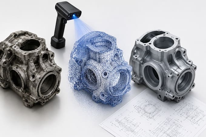 do reverse engineering and stl to cad conversion from 3d scan for 3d modeling