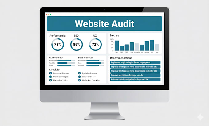 perform a complete website audit and provide actionable recommendations