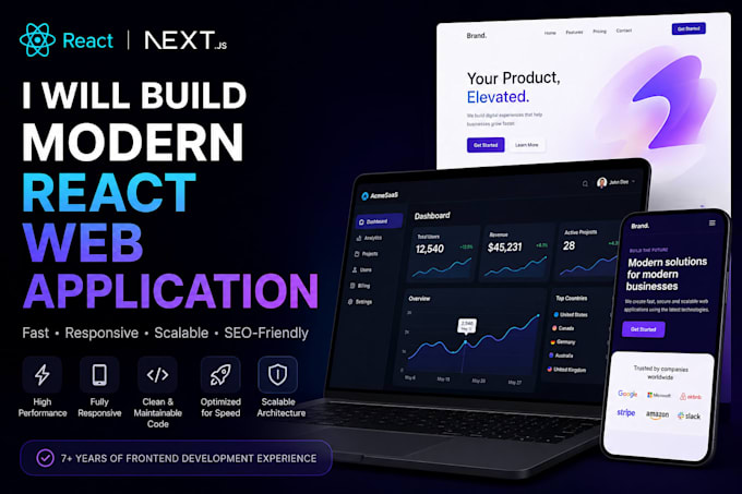 build a modern react frontend web application