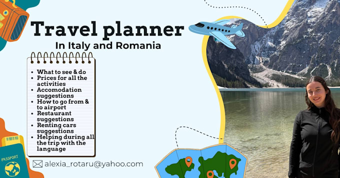 create your italian or romanian travel itinerary