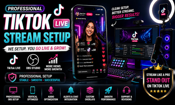 setup tiktok live studio for professional vertical streaming