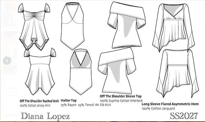 create professional fashion technical flats