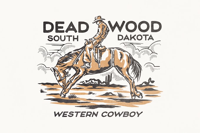 make vintage rodeo cowboy graphic tee design
