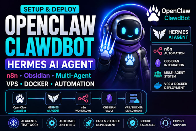 fix setup openclaw clawbot hermes ai agent n8n obsidian multi agent docker