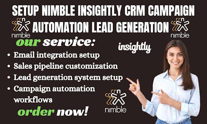 setup nimble insightly CRM campaign automation lead generation management