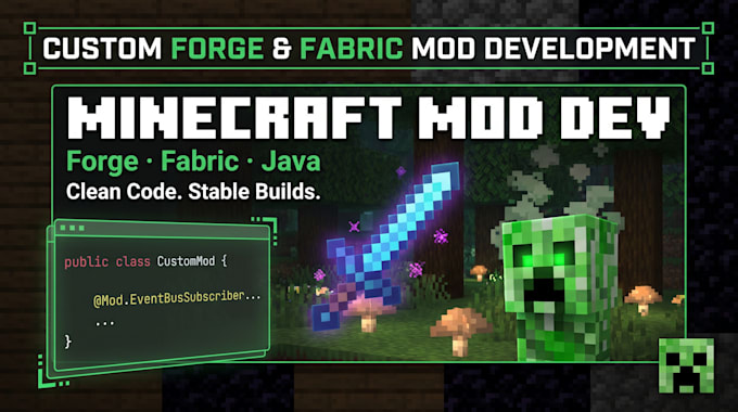 develop custom minecraft fabric, forge and neoforge mods