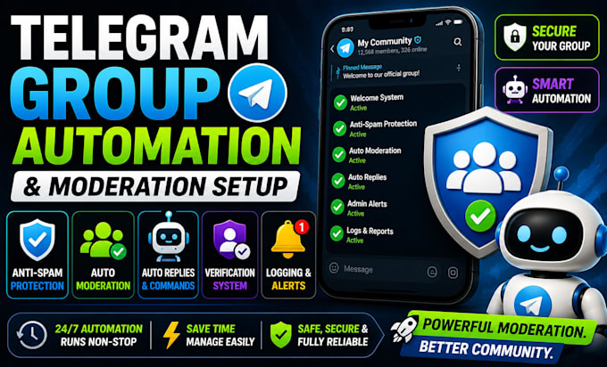 setup telegram moderation and automation systems for groups