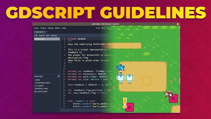 develop 2d, 3d godot game, multiplayer game, gdscript to implement game logic