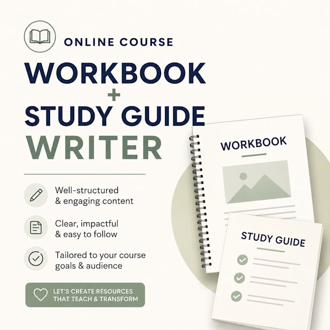 create professional online course workbook and study guide