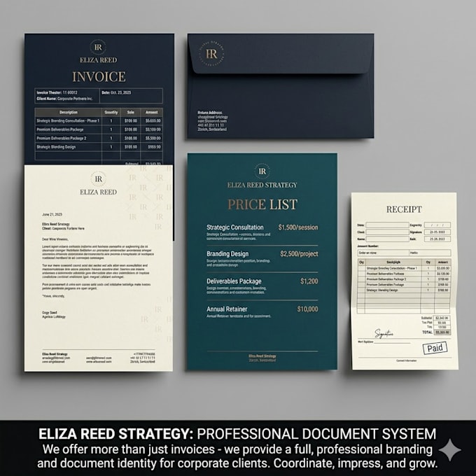 design professional invoice template word, excel and PDF