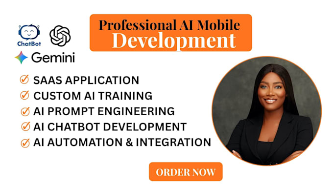 develop ai mobile apps, ai chatbots and saas solutions for your business