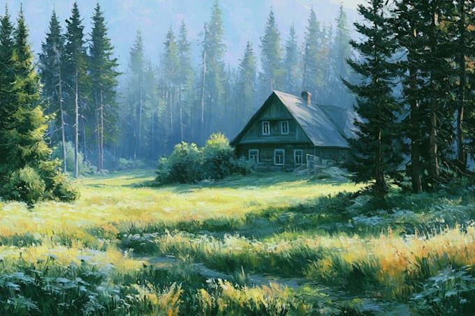 paint landscape in oil painting